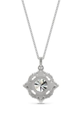 3/8 ct. t.w. Lab Created Moissanite Halo Pendant in 14k White Gold