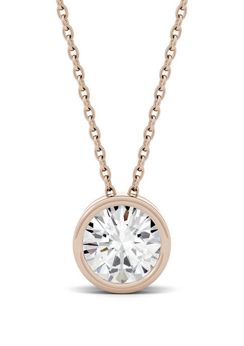 1 ct. t.w. Moissanite Pendant Necklace in 14k Rose Gold
