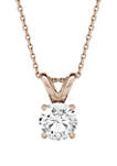 1 ct. t.w. Moissanite Pendant Necklace in 14k Rose Gold