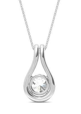 5/8 ct. t.w. Lab Created Moissanite Halo Pendant in 14k White Gold