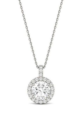 2.22 ct. t.w. Lab Created Moissanite Halo Pendant