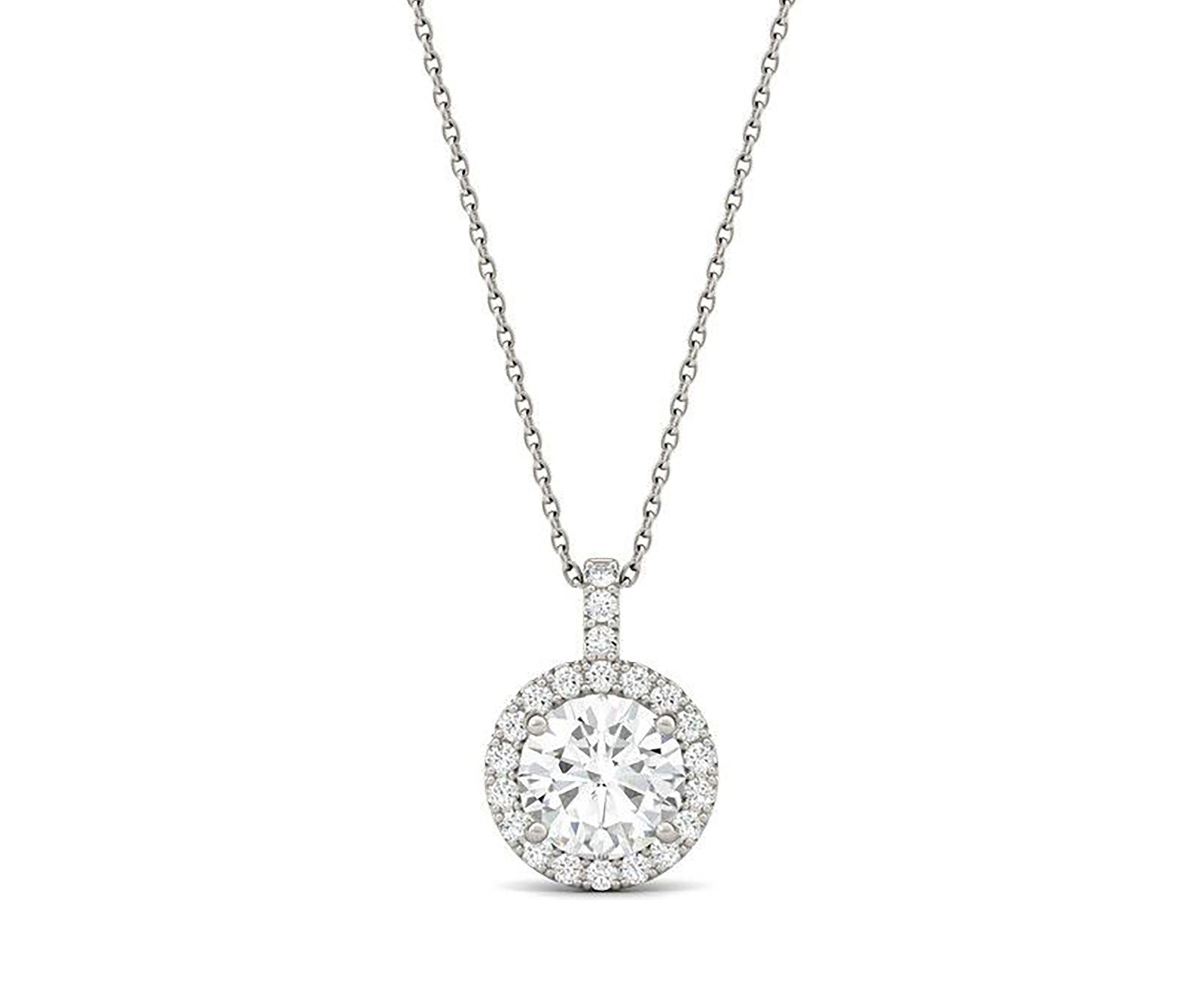 2.22 ct. t.w. Lab Created Moissanite Halo Pendant