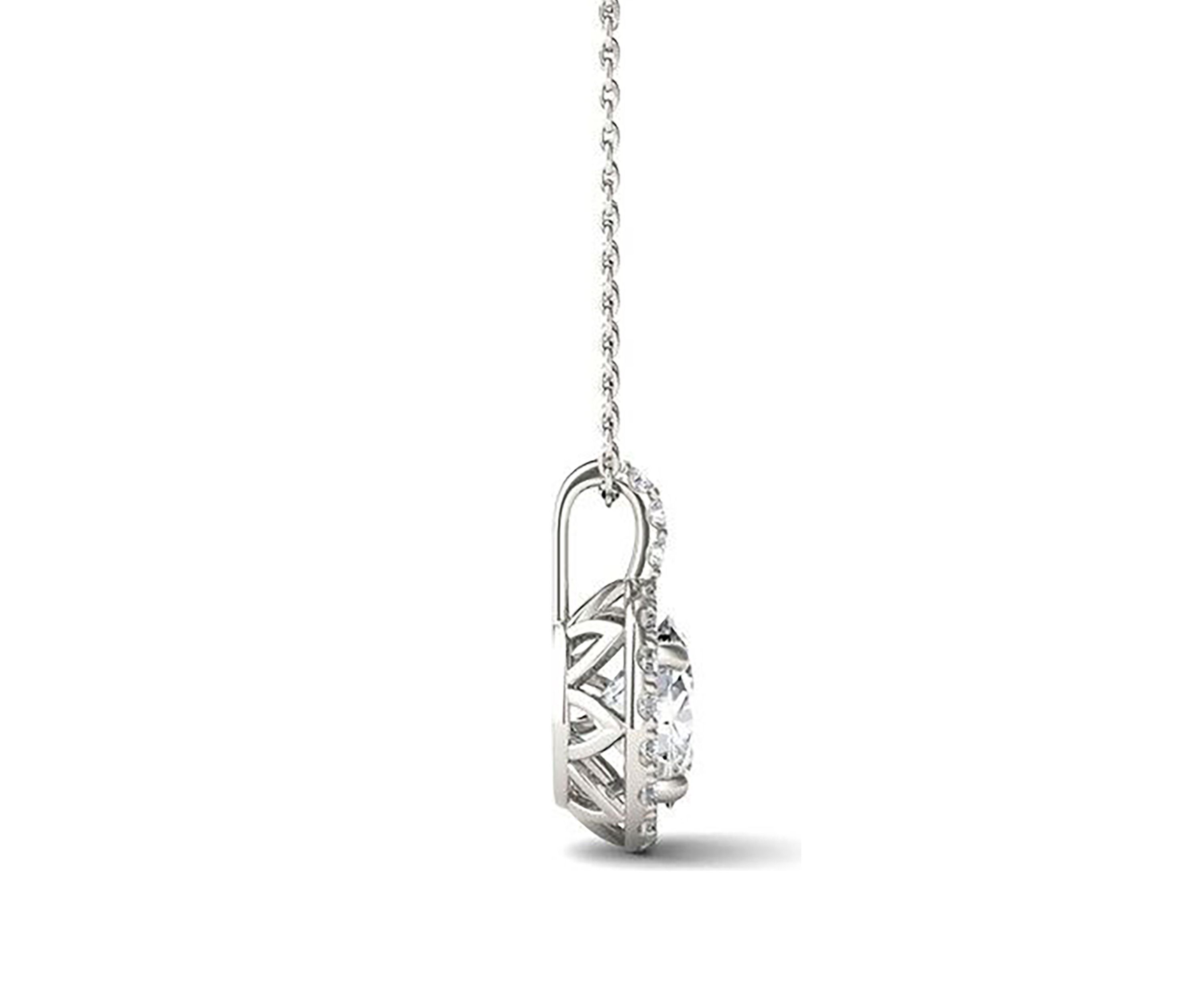 2.22 ct. t.w. Lab Created Moissanite Halo Pendant