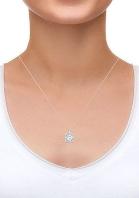 3.52 ct. t.w. Lab Created Moissanite Square Halo Pendant