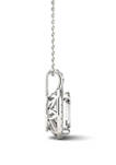  3.94 ct. t.w. Moissanite Halo Pendant Necklace in 14k White Gold