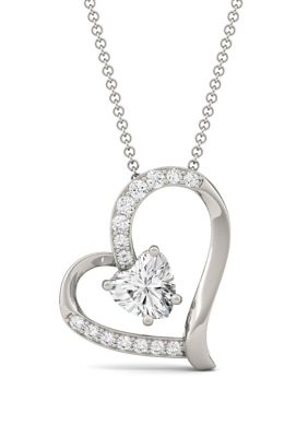 Charles & Colvard 1.05 Ct. T.w. Moissanite Heart Pendant Necklace In 14K Gold