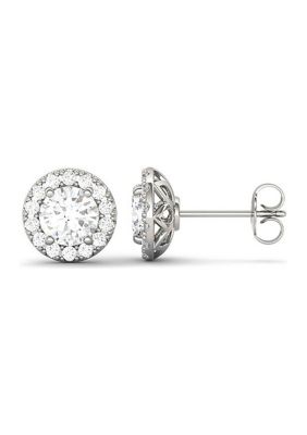 Charles & Colvard 2.02 ct. t.w. Lab Created Moissanite Halo Stud Earrings