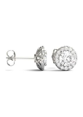 Charles & Colvard 2.02 ct. t.w. Lab Created Moissanite Halo Stud Earrings