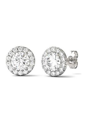 Charles & Colvard 2.02 ct. t.w. Lab Created Moissanite Halo Stud Earrings