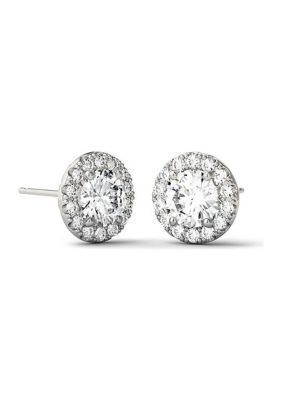 Charles & Colvard 2.02 ct. t.w. Lab Created Moissanite Halo Stud Earrings