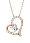  1.05 ct. t.w. Moissanite Heart Pendant Necklace in 14k Gold 
