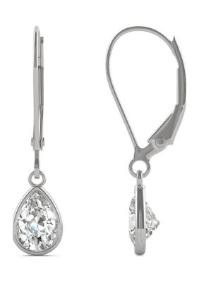 Charles & Colvard 7/8 Ct. T.w. Lab Created Moissanite Leverback Earrings In 14K White Gold