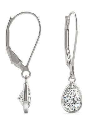 7/8 ct. t.w. Lab Created Moissanite Leverback Earrings in 14k White Gold