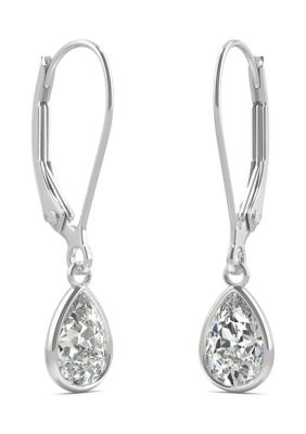 7/8 ct. t.w. Lab Created Moissanite Leverback Earrings in 14k White Gold