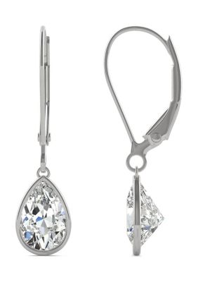 Charles & Colvard 7/8 Ct. T.w. Lab Created Moissanite Leverback Earrings In 14K White Gold