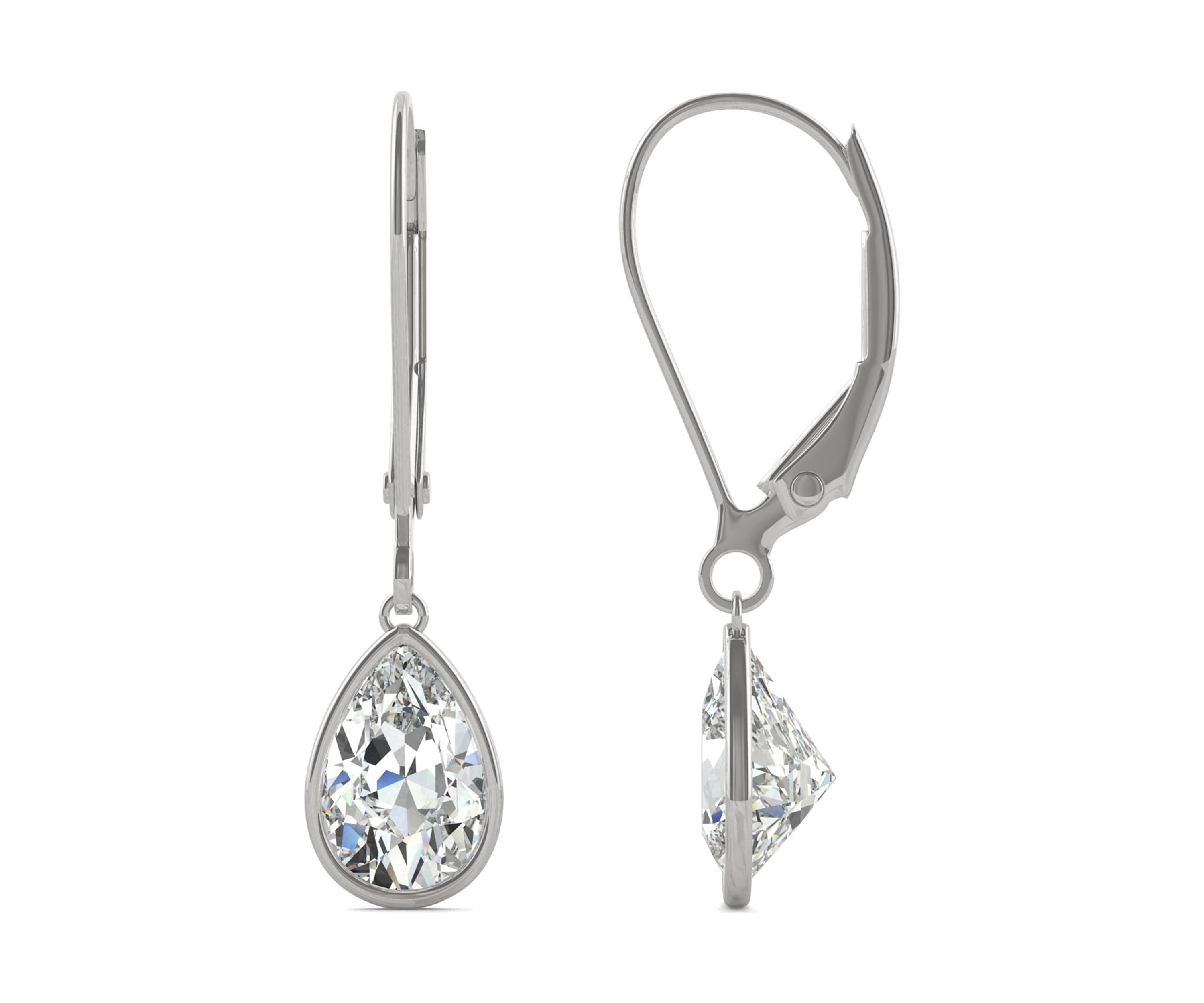 7/8 ct. t.w. Lab Created Moissanite Leverback Earrings in 14k White Gold