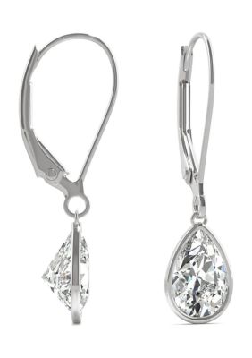 7/8 ct. t.w. Lab Created Moissanite Leverback Earrings in 14k White Gold