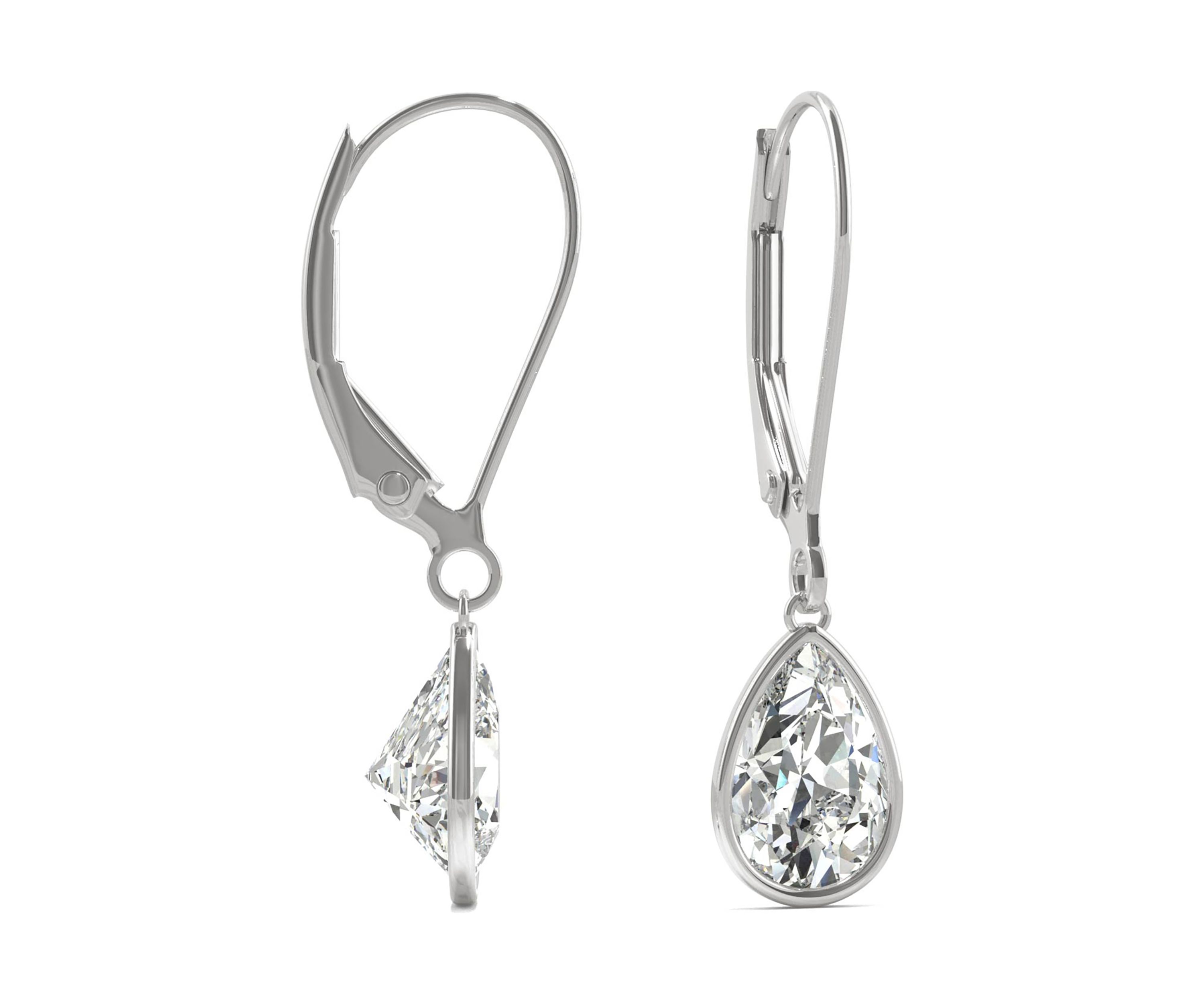 7/8 ct. t.w. Lab Created Moissanite Leverback Earrings in 14k White Gold