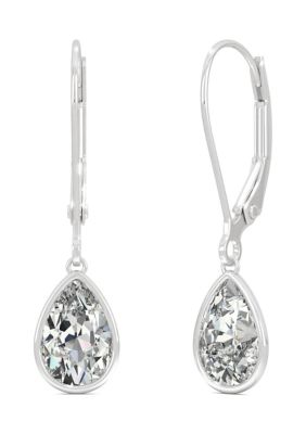 7/8 ct. t.w. Lab Created Moissanite Leverback Earrings in 14k White Gold