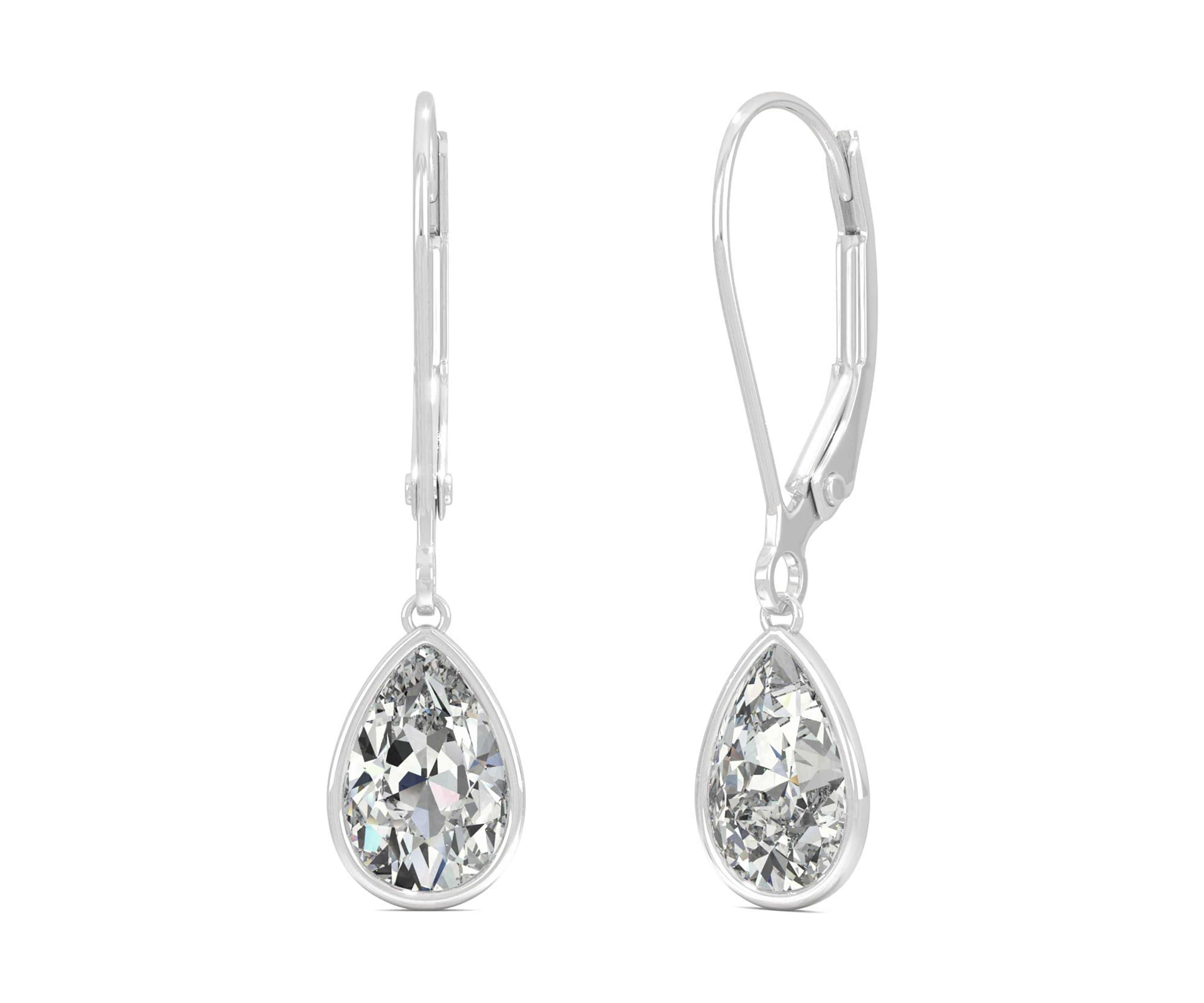 7/8 ct. t.w. Lab Created Moissanite Leverback Earrings in 14k White Gold