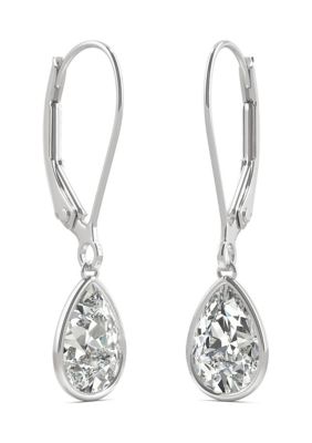 7/8 ct. t.w. Lab Created Moissanite Leverback Earrings in 14k White Gold