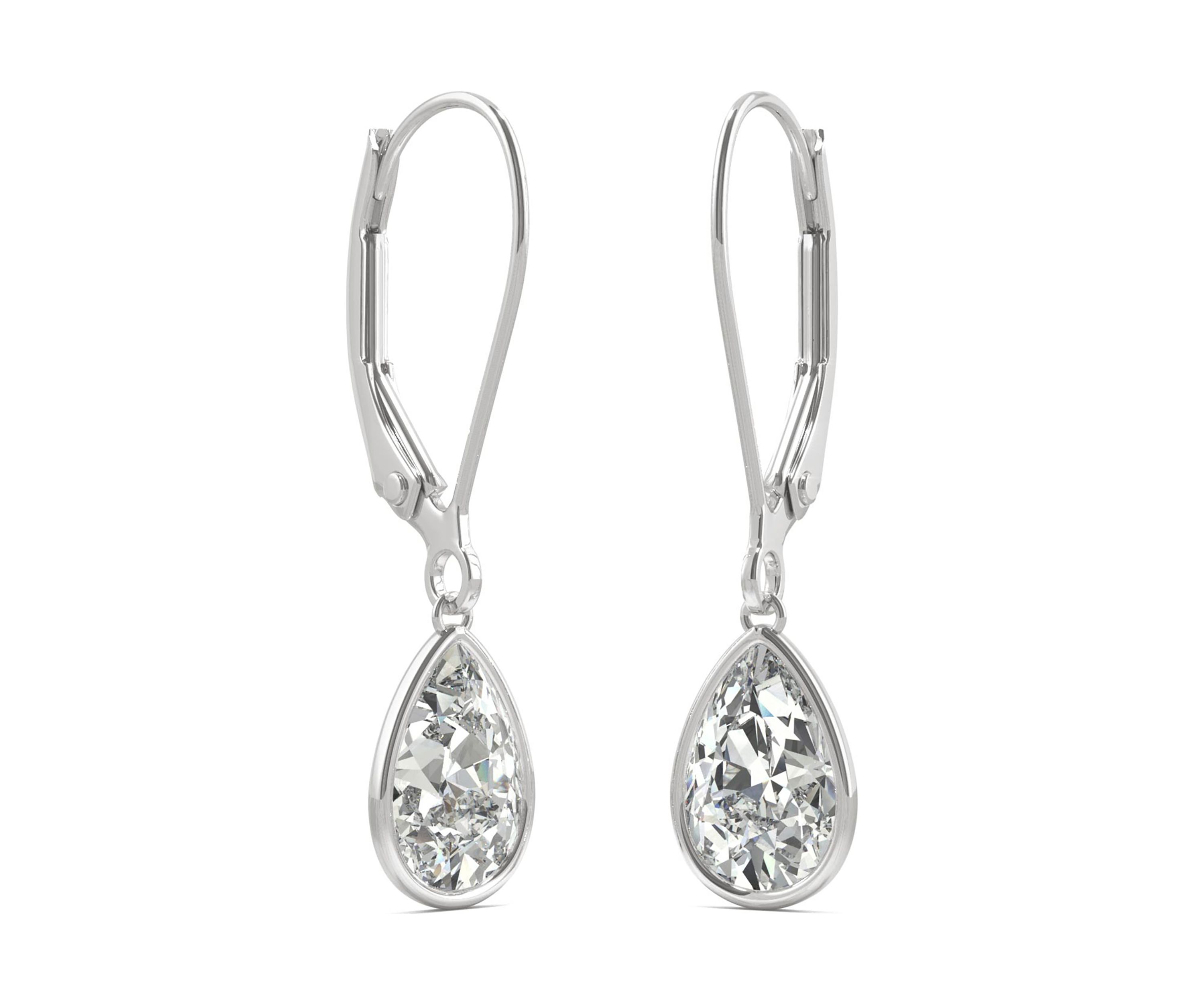 7/8 ct. t.w. Lab Created Moissanite Leverback Earrings in 14k White Gold