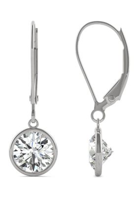 Charles & Colvard 5/8 Ct. T.w. Lab Created Moissanite Leverback Earrings In 14K White Gold