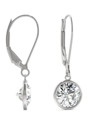 ct. t.w. Lab Created Moissanite Leverback Earrings in 14k White Gold