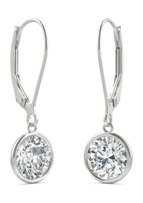 ct. t.w. Lab Created Moissanite Leverback Earrings in 14k White Gold