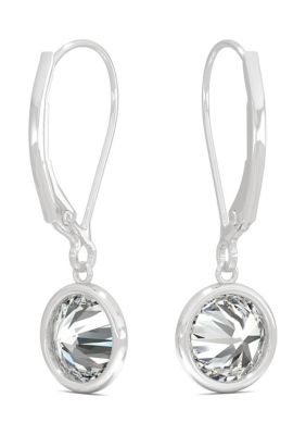 ct. t.w. Lab Created Moissanite Leverback Earrings in 14k White Gold