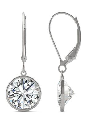 Charles & Colvard 3-3/4 Ct. T.w. Lab Created Moissanite Leverback Earrings In 14K White Gold