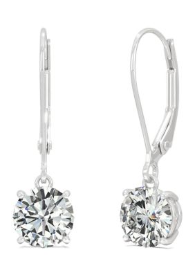 ct. t.w. Lab Created Moissanite Lever Back Earrings in 14k White Gold