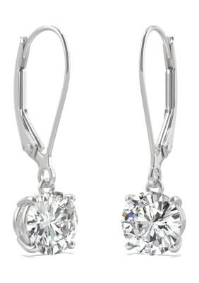 ct. t.w. Lab Created Moissanite Lever Back Earrings in 14k White Gold