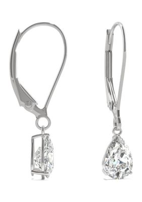 7/8 ct. t.w. Lab Created Moissanite Leverback Earrings in 14k White Gold