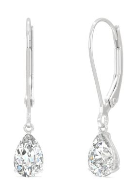 7/8 ct. t.w. Lab Created Moissanite Leverback Earrings in 14k White Gold