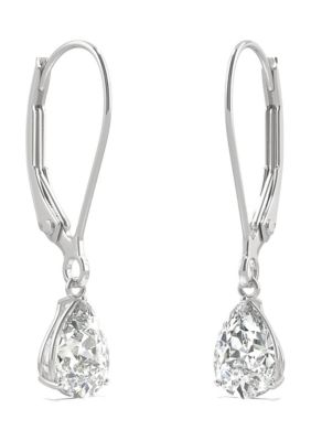 7/8 ct. t.w. Lab Created Moissanite Leverback Earrings in 14k White Gold