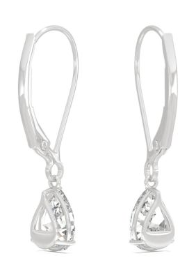 7/8 ct. t.w. Lab Created Moissanite Leverback Earrings in 14k White Gold