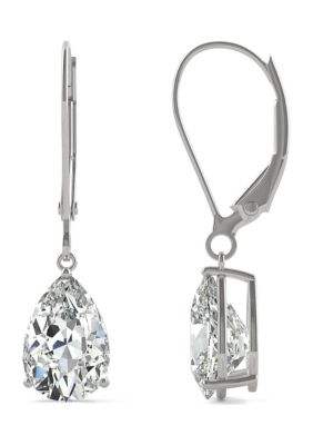Charles & Colvard 3 Ct. T.w. Lab Created Moissanite Leverback Earrings In 14K White Gold