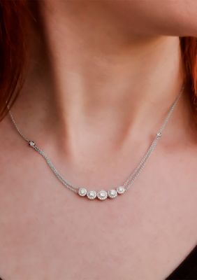 1.04 ct. t.w. Moissanite Line Necklace in 14K White Gold