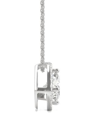 1.28 ct. t.w. Moissanite Cushion Halo Pendant in 14K White Gold