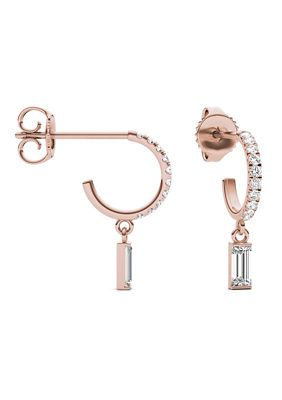 0.37 ct. t.w. Lab Created Moissanite Hoop Drop Earrings in 14k Gold