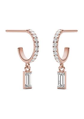 0.37 ct. t.w. Lab Created Moissanite Hoop Drop Earrings in 14k Gold