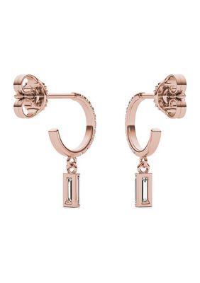 0.37 ct. t.w. Lab Created Moissanite Hoop Drop Earrings in 14k Gold