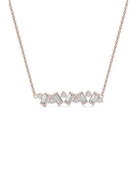 Charles & Colvard 0.72 Ct. T.w. Lab Created Moissanite Baguette Cluster Pendant In 14K Gold