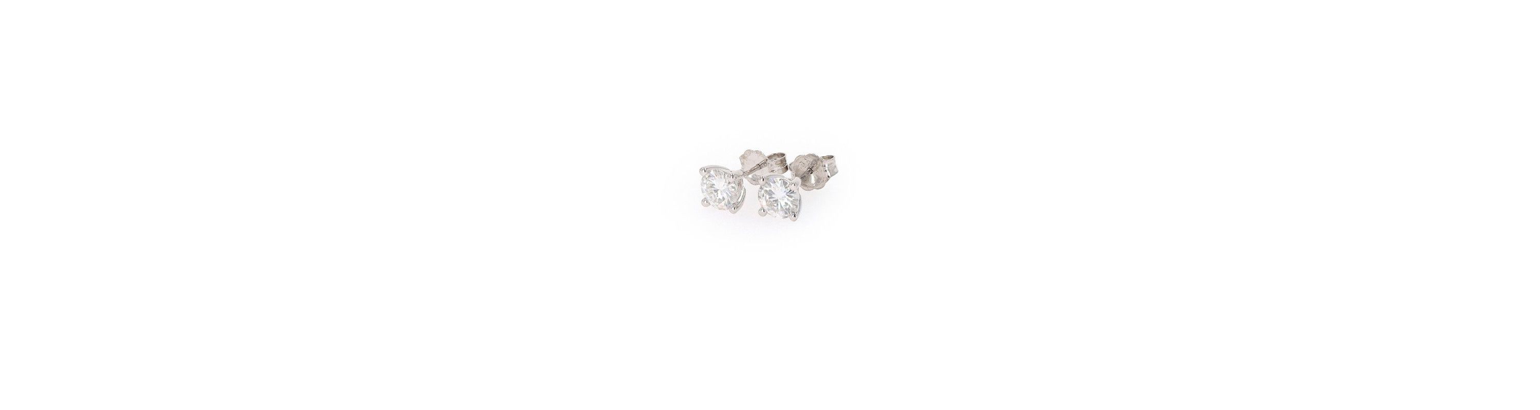 Lab Created Sterling Silver 1.20ct. tw. Moissanite Round Stud Earrings