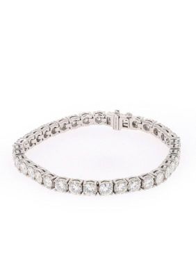 Lab Created Sterling Silver 12.21ct. tw. Moissanite Line Bracelet