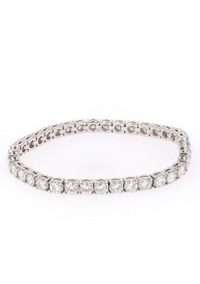 Lab Created Sterling Silver 12.21ct. tw. Moissanite Line Bracelet