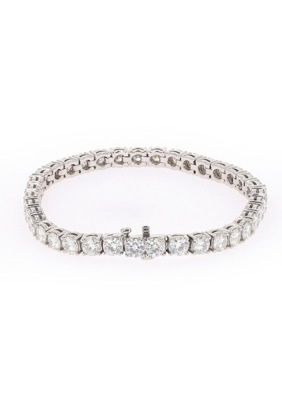 Lab Created Sterling Silver 12.21ct. tw. Moissanite Line Bracelet