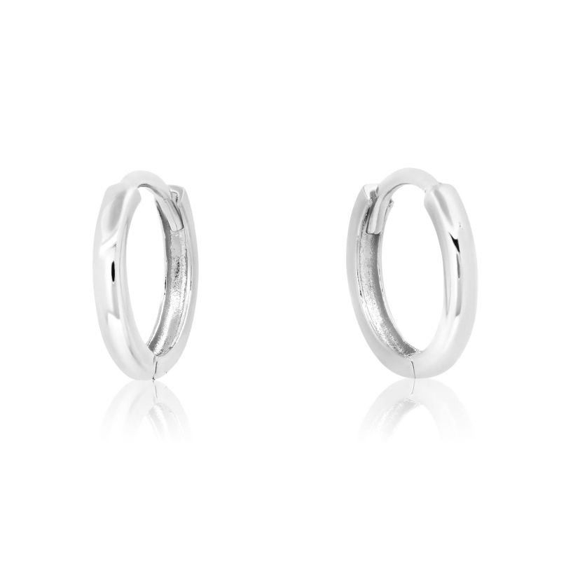 14k Yellow Gold 10MM Domed Style Small Huggie Hoop Earrings