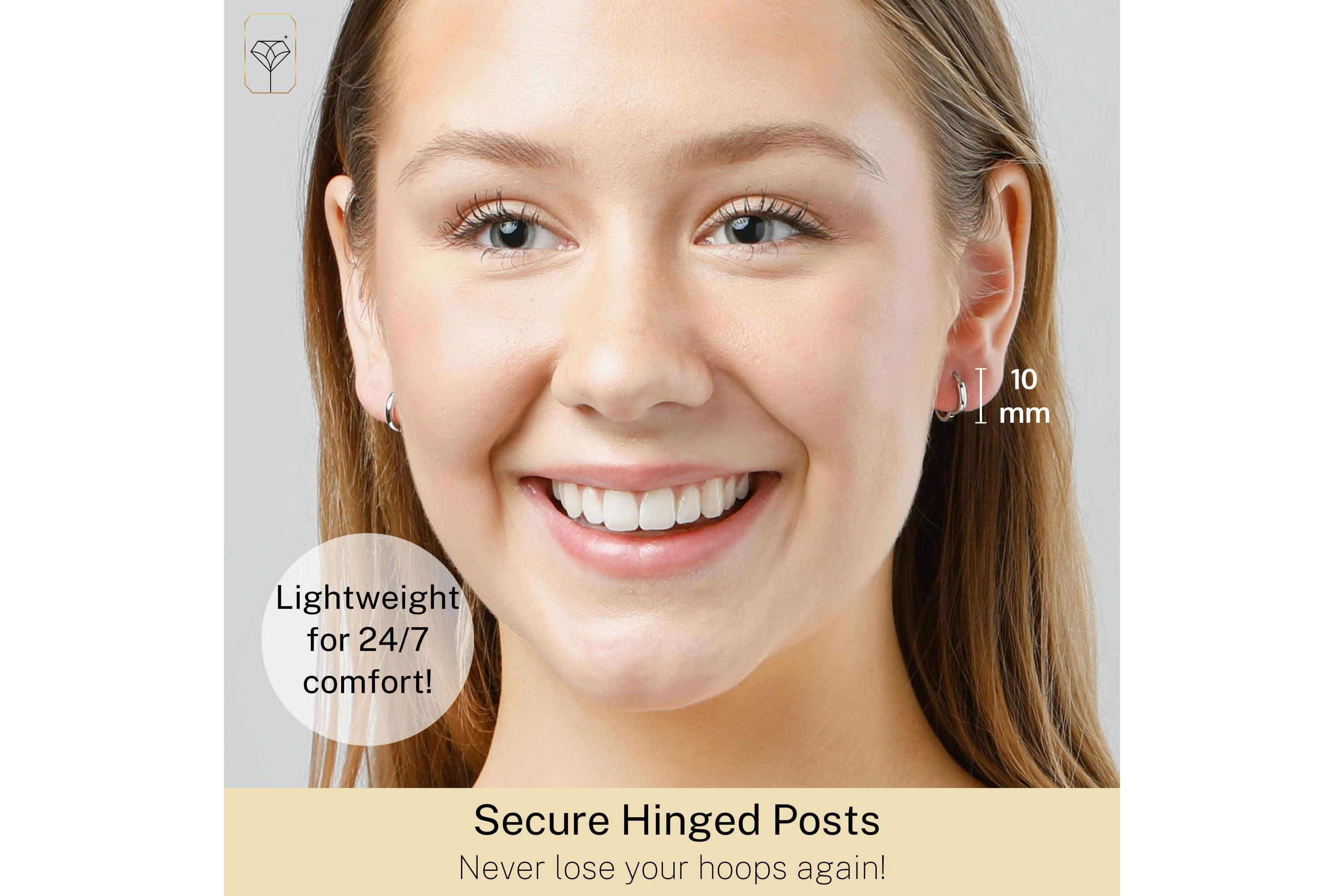 14k Yellow Gold 10MM Domed Style Small Huggie Hoop Earrings